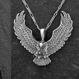 Sterling Silver Pendant duży orzeł srebrny łańcuch.