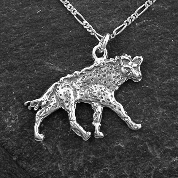 Sterling Silver Hyena Pendant on a Sterling Silver Chain