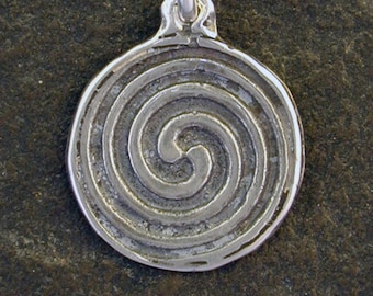 Sterling Silver Spiral Pendant on a Sterling Silver Chain