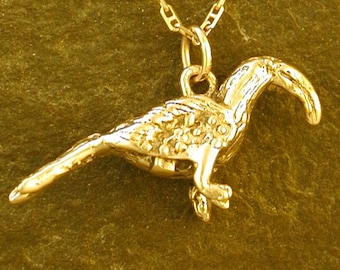 14K Original Hornbill Bird pendant on a 14K Gold Chain