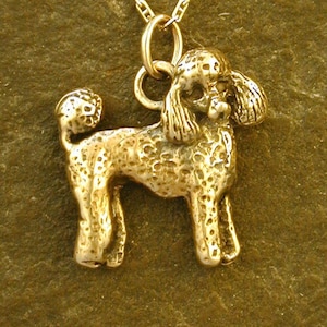 14K Gold Poodle Dog Pendant on a 14K Gold Chain