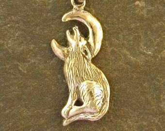 14K Gold Coyote Pendant on a 14K Gold Chain