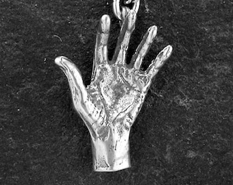 Sterling Silver Hand Pendant on a a Sterling Silver Chain