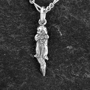 Sterling Silver Tiny Otter Pendant on a Sterling Silver Chain