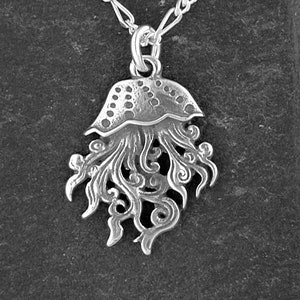 Sterling Silver Jellyfish Pendant on a Sterling Silver Chain