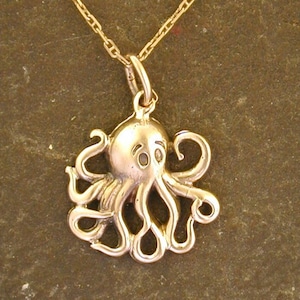 14K Gold Octopus Pendant on a 14k Gold Chain