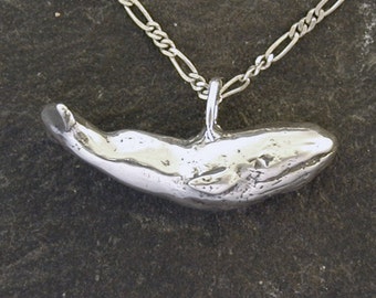 Sterling Silver Grey Whale Pendant on Sterling Silver Chain.