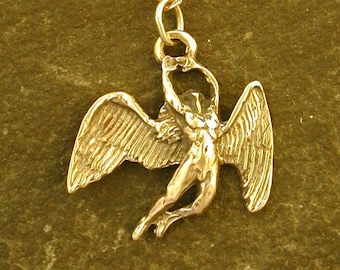 14K Gold Angel Pendant on 14K Gold Chain.