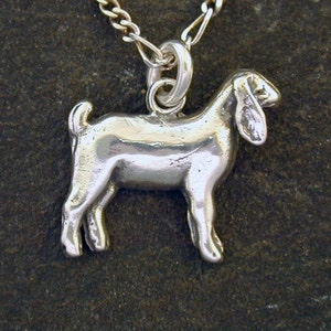 Sterling Silver Nubian Nanny Goat Pendant on a Sterling Silver Chain.