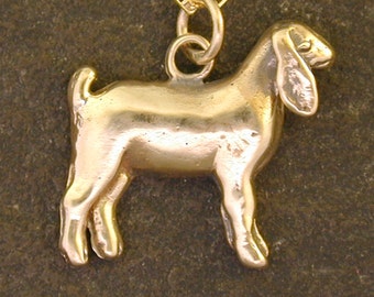 14K Gold Nubian Nanny Goat Pendant on a 14K Gold Chain.