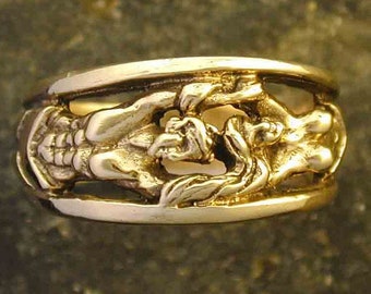 14K Gold Large Man and Woman Ring