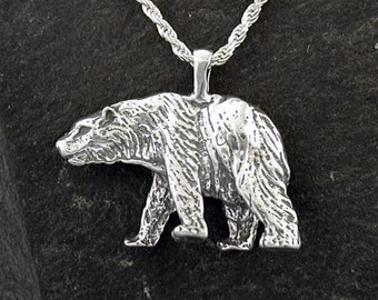 Sterling Silver Polar Bear Pendant on a Sterling Silver Chain.