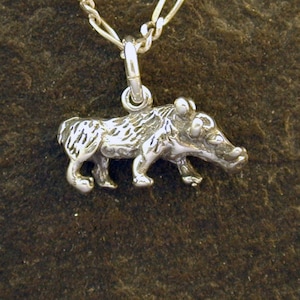 Sterling Silver Warthog Pendant on a Sterling Silver Chain.