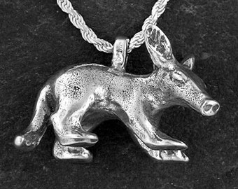 Sterling Silver Aardvark Pendant on a Sterling Silver Chain