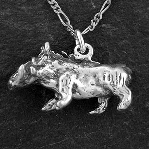 Sterling Silver Warthog Pendant on a Sterling Silver Chain.