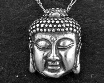 Sterling Silver Buddha Head Pendant on a Sterling Silver Chain.