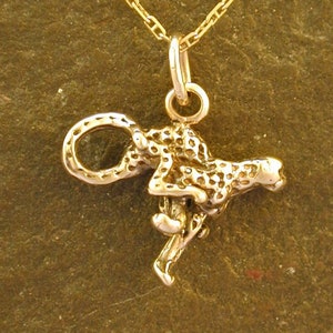 14K Gold Running Cheetah Pendant on a 14K Gold Chain