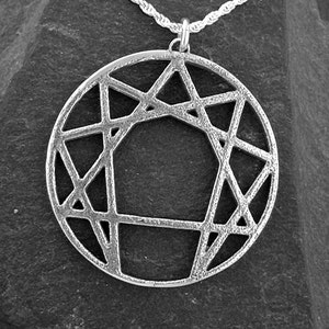 Sterling Silver Enneagram Symbol Pendant on a Sterling Silver Chain