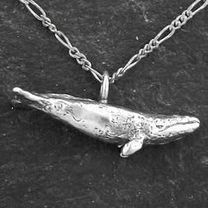 Sterling Silver Original Grey Whale Pendant on Sterling Silver Chain.
