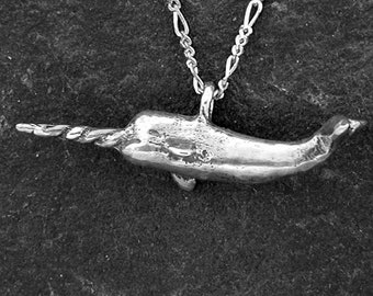 Sterling Silver Narwhal Pendant on a Sterling Silver Chain