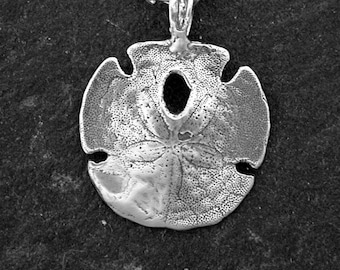 Sterling Silver Mexican Sand Dollar Pendant on a Sterling Silver Chain