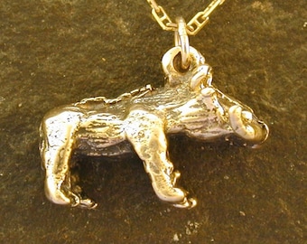 14K Gold Warthog Pendant on a 14K Gold Chain.