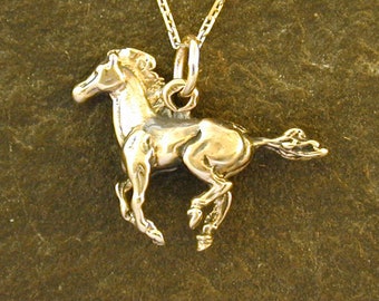 14K Gold Horse Pendant on a 14K Gold Chain