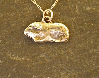 14K Gold Guinea Pig Pendant on a 14K Gold Chain.