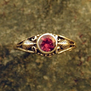 Garnet and 14K Gold Ring