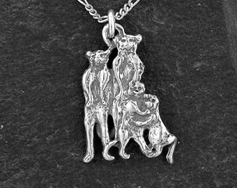 Sterling Silver Meercats on a Sterling Silver Chain