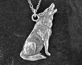 Sterling Silver Coyote Pendant on a Sterling Silver Chain