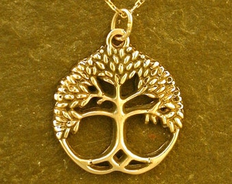 14K Gold Tree of Life Pendant on a 14K Gold Chain