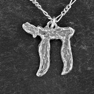Sterling Silver Jewish Chai Symbol Pendant on a Sterling Silver Chain