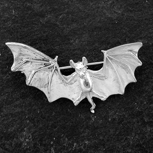 Sterling Silver Large Bat Pendant on a Sterling Silver Chain