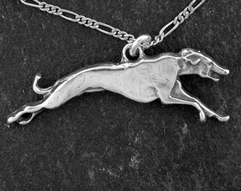 Sterling Silver Greyhound Dog Pendant on a Sterling Silver Chain.