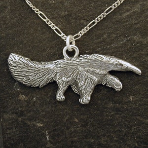Sterling Silver Giant Anteater Pendant on a Sterling Silver Chain.