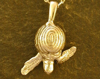 14K Gold Hatching Sea Turtle Pendant on a 14K Gold Chain