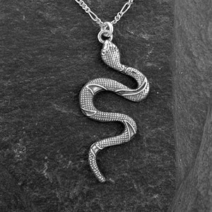 Sterling Silver Snake Pendant on a Sterling Silver Chain