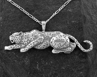 Sterling Silver Jaguar Pendant on a Sterling Silver Chain.