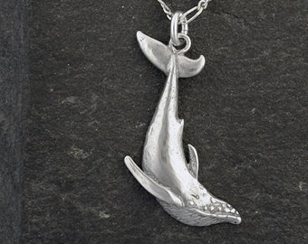 Sterling Silver Humpback Whale Pendant on a Sterling Silver Chain