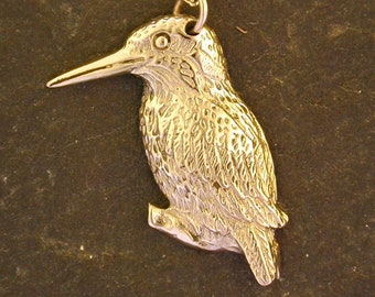 14K Gold Kingfisher on 14K Gold Chain