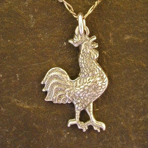 Sterling Silver Rooster Pendant on a Sterling Silver Chain