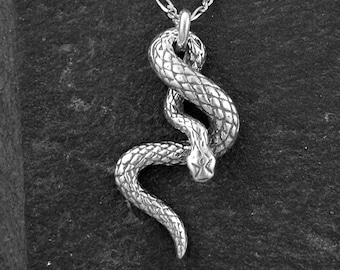 Sterling Silver Snake Pendant on a Sterling Silver Chain
