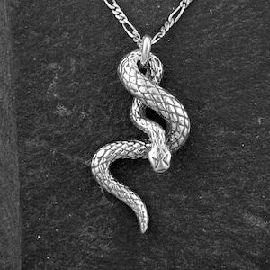 Sterling Silver Snake Pendant on a Sterling Silver Chain