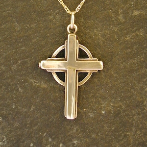 14K Gold Celtic Cross Pendant on a 14K Gold Chain
