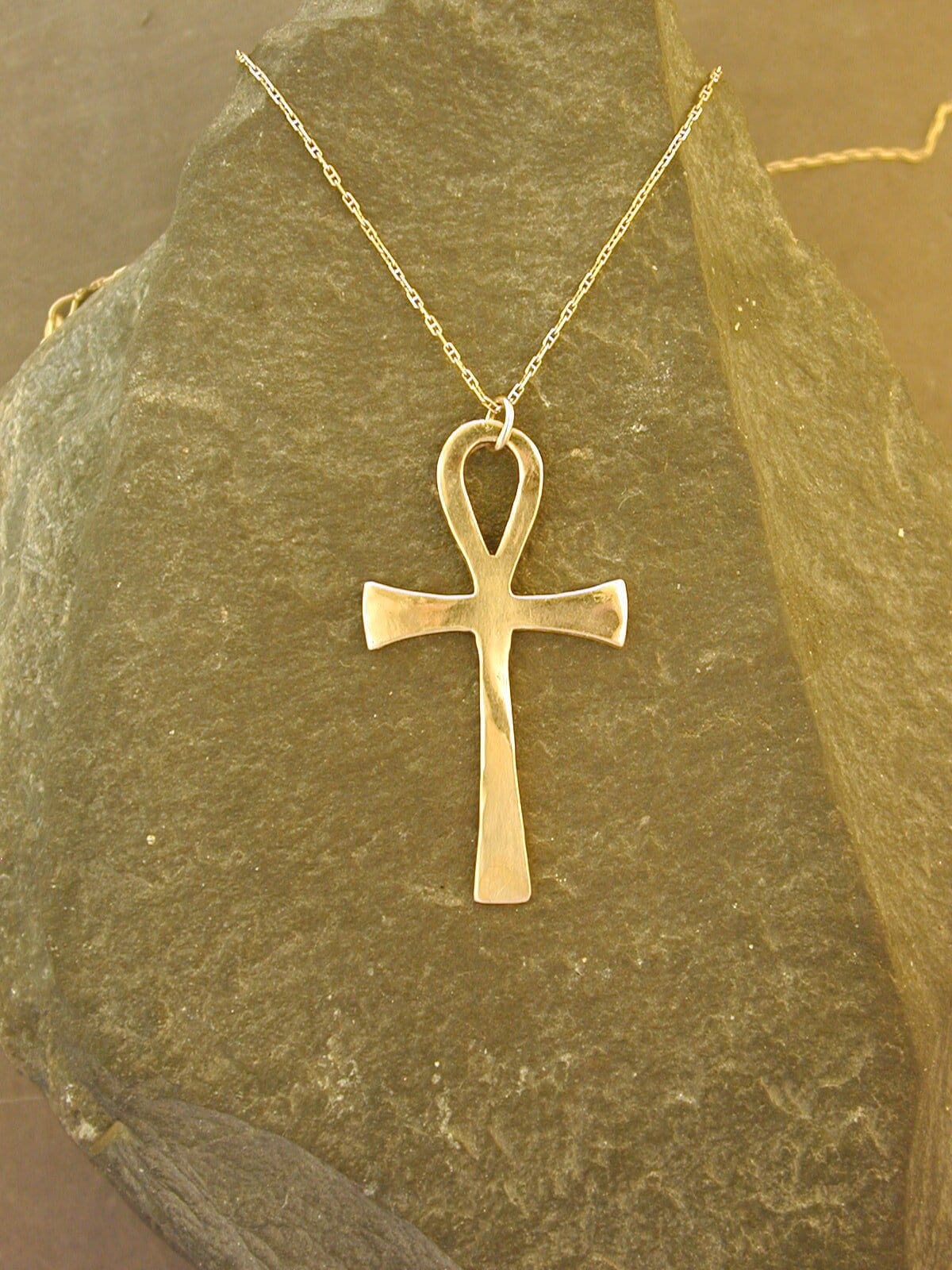 14K Gold Ankh Pendant on a 14K Gold 