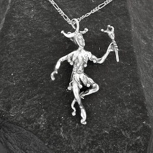 Sterling Silver Jester Pendant on a Sterling Silver Chain.