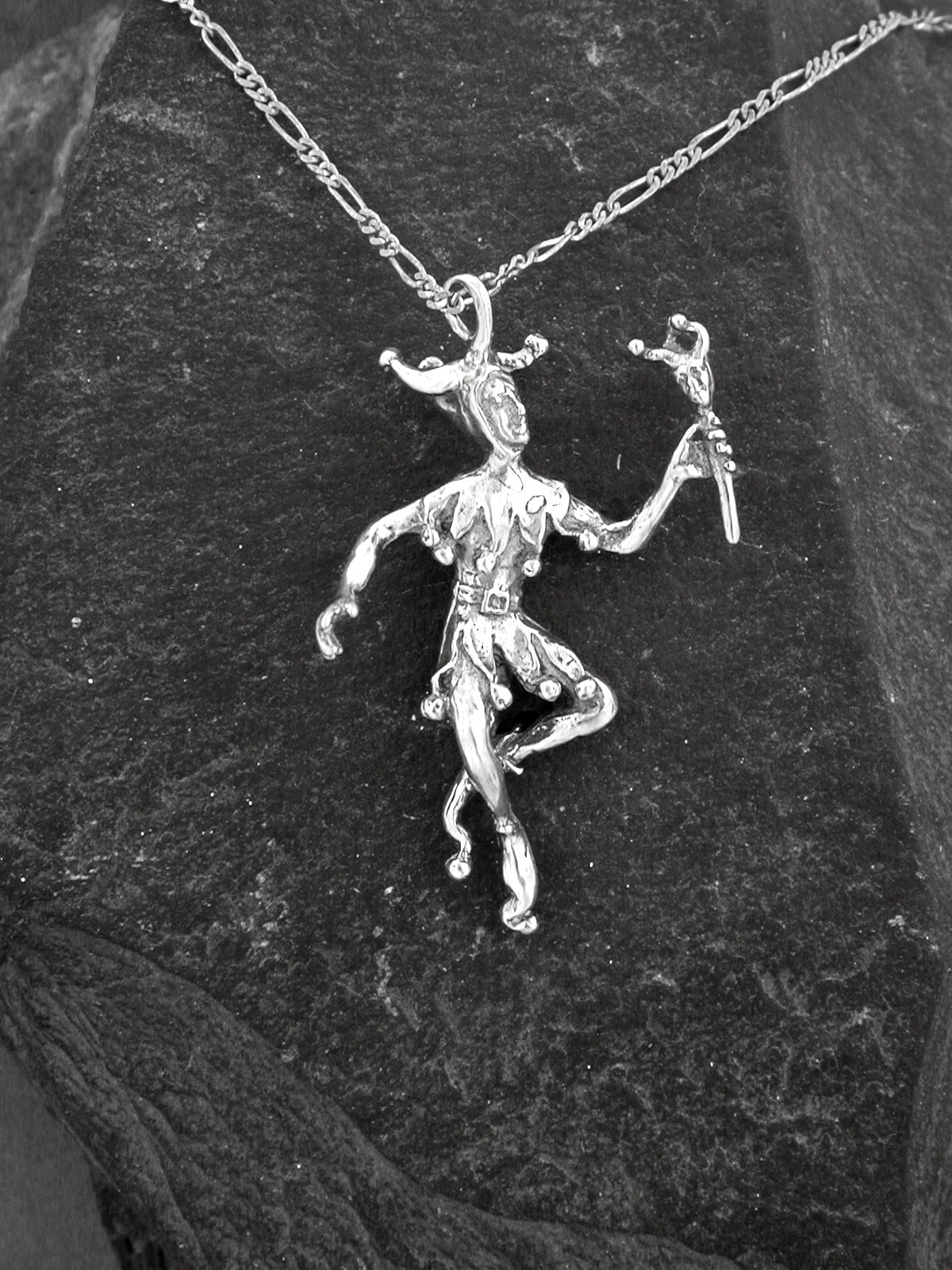 Sterling Silver Jester Pendant on a Sterling Silver Chain