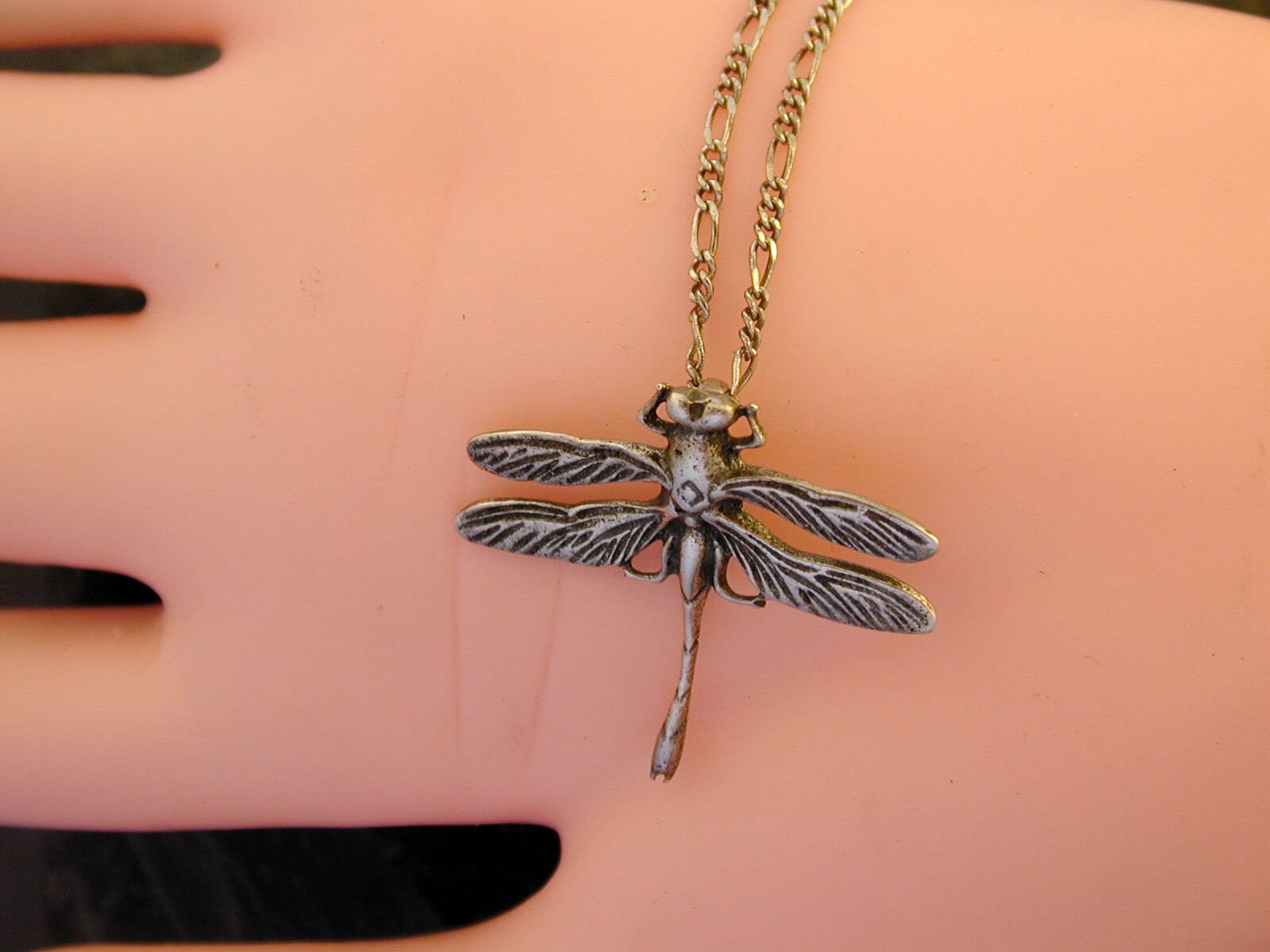 Ciondolo Grande Libellula In Argento Sterling 925 - Collana 22 Pollici Per Donna, Gioiello Fashion USA - Foto 1