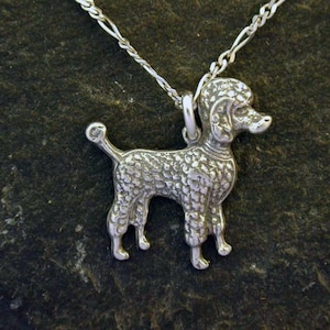 Sterling Zilveren Poedel Hanger op een Sterling Zilveren Ketting